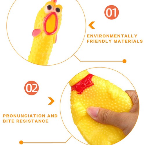 Squeeze Shrilling Screaming Rubber Chicken Pet Dog Bite Toy Squeaker Chewing Toy - Picture 4 of 11