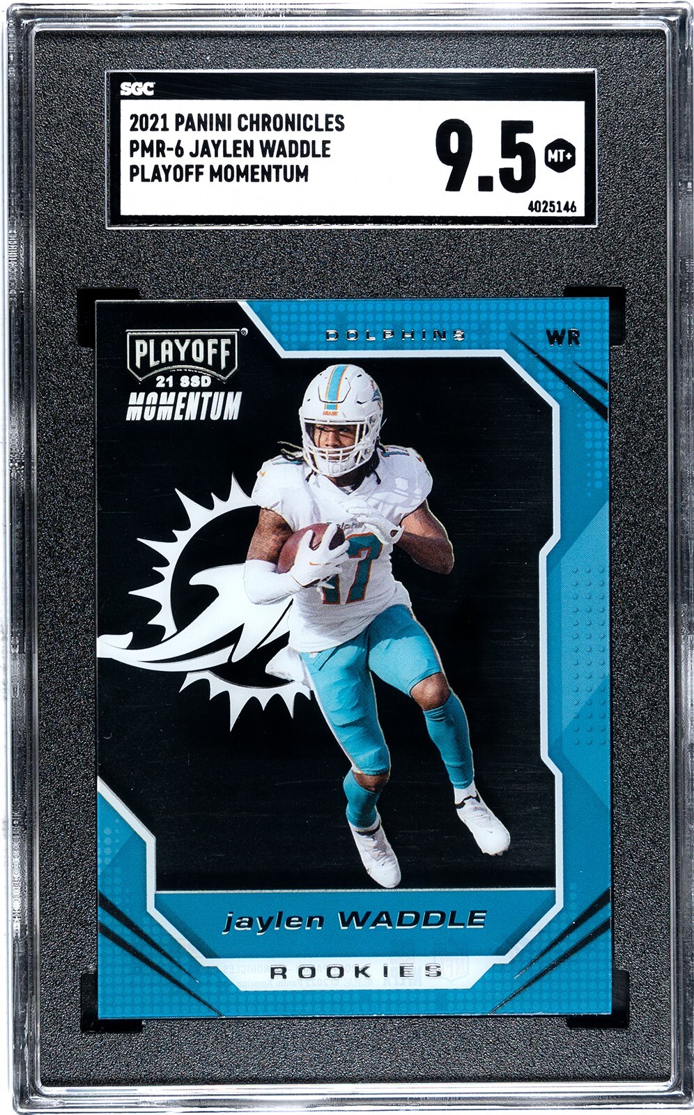 2021 Panini Chronicles Jaylen Waddle Playoff Momentum Rookie SGC 9.5 RC