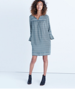 bell sleeve smock dress