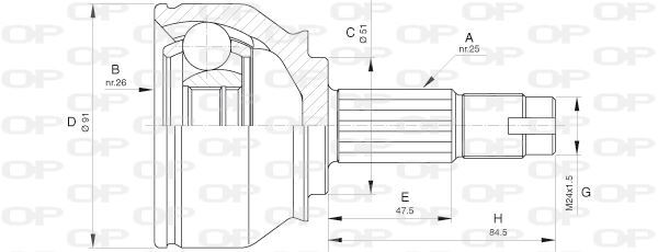 Joint de cardan pour Alfa Romeo 147 JTD et GT 1.9, pièce de transmission robuste