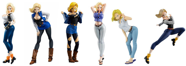 DRAGON BALL Z ACTION FIGURE C-18 C18 ANDROID 18 CYBORG SEXY 19 CM 3 MODELS TOY