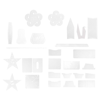 Keychains Pattern Acrylic Stencils, Clear Acrylic Templates for Leather Craft
