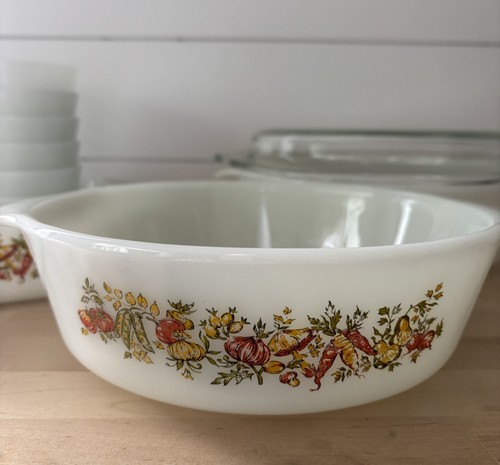 Anchor Hocking Vintage Autumn Harvest Casserole/Custard Lids Bowls Dish Set 20pc - Picture 7 of 13
