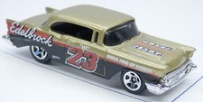 Hot Wheels 1957 Chevrolet Bel Air Gold Edelbrock 23 Racer '57 Chevy 1/64 Scale