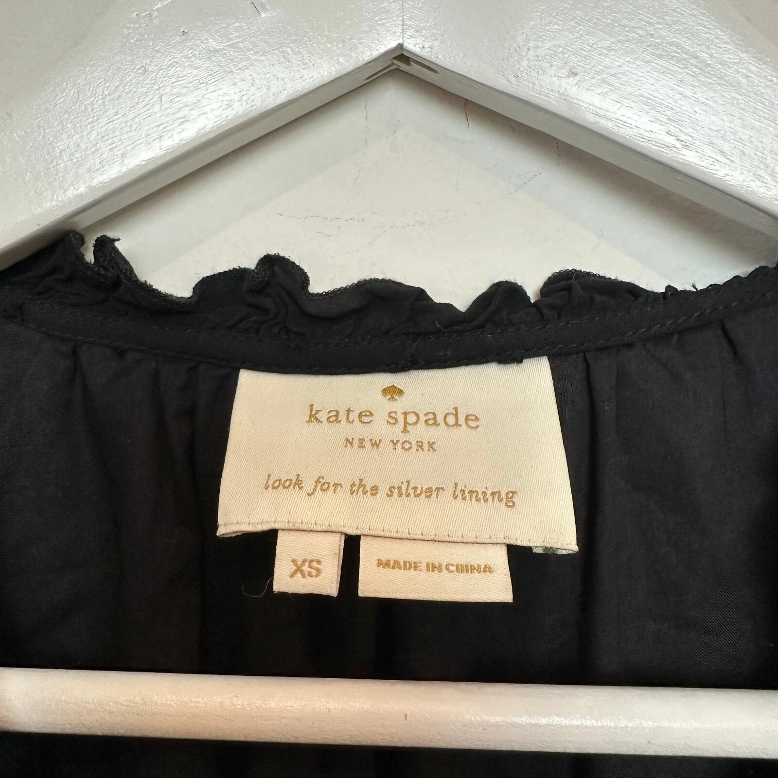 Abito senza maniche Kate Spade Broome Street Swiss Dot midi con volant a strati XS