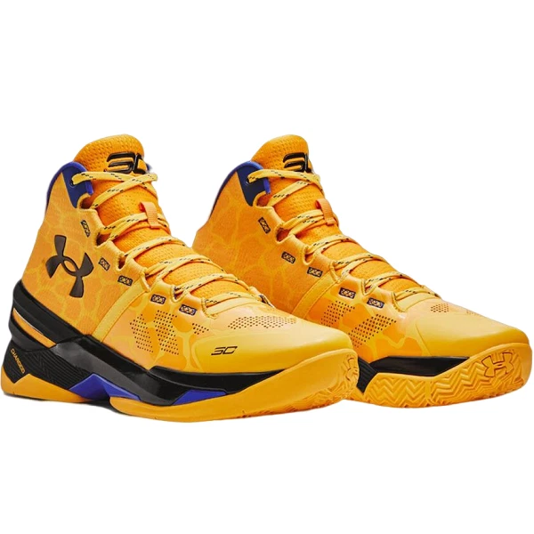 Under Armour Curry 2 Double Bang 3026281-700 Gold Taxi Basketball Shoes  Sneakers