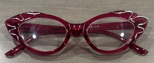 Red Cat Eye +2.00 Reading Glasses