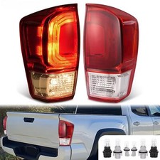 Pair Tail Lights Lamps Clear Chrome For Toyot...