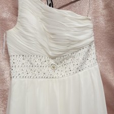 White Prom Evening Maxi Dress Size M (CF3)
