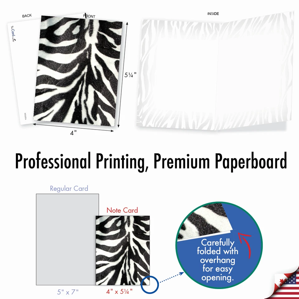 10 tarjetas de notas en blanco surtidas para todas las ocasiones con sobres - ZEBRA ZEAL M2032 Foto 2 de 4