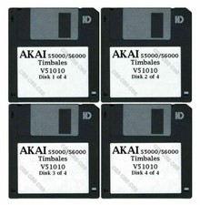Akai S5000 / S6000 Set of Four Floppy Disks Timbales V51010