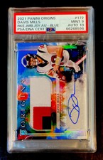 2021 PANINI ORIGINS DAVIS MILLS ROOKIE AUTO RPA BLUE /49 PSA 9/10