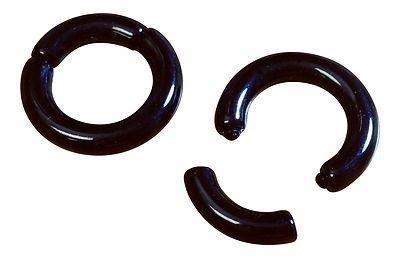 #ad 10pk Black Acrylic 1 2quot; Segment Rings Captive Bead Body Jewelry Wholesale Lot $9.95