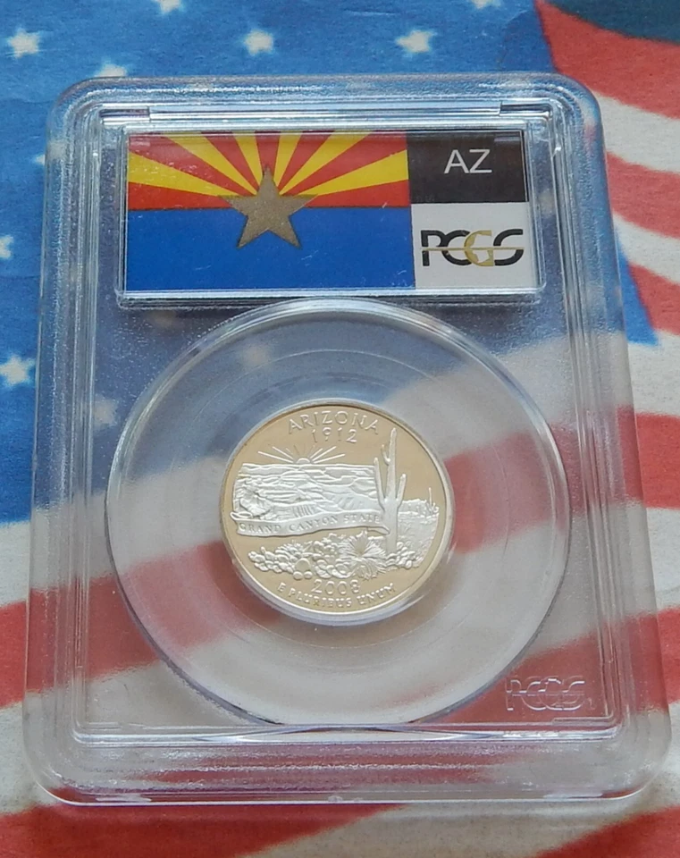 2008-S ARIZONA  SILVER WASHINGTON QUARTER PCGS PR69DCAM ~ DEEP MIRROR SURFACE - Image 2 of 2