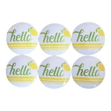 Set of 6 Hello Lemon Farmhouse Wood Cabinet Knobs