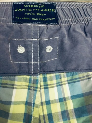 Janie and Jack Plaid Swim trunks Liner BoardShorts Boys - Size 5T - Picture 2 of 4
