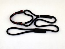Soft Lines PMS06BLACK-RED Martingale Dog Leash 6 Ft. Small- Black and Red