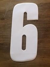 Vintage BMX Bicycle 6 White Number Decals - 6 BMX MX Vinyl Sticker Or 9
