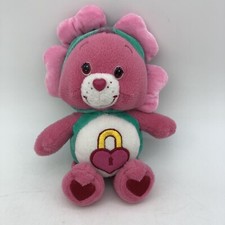 Care Bears 8" Secret Heart Lock Hoodie Pink Plush Stuffed 2005 Vintage Rare.