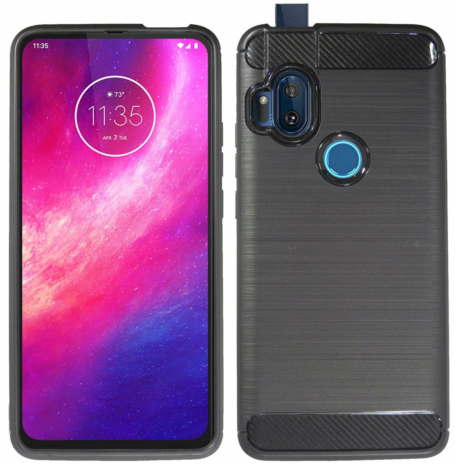 Motorola One Hyper Schale Handyhülle Силиконовый гель Zubehör Schutz Carbon