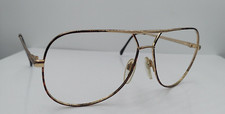 Vintage Luxottica 1268 Brown Gold Oversized Pilot Sunglasses Italy FRAMES ONLY