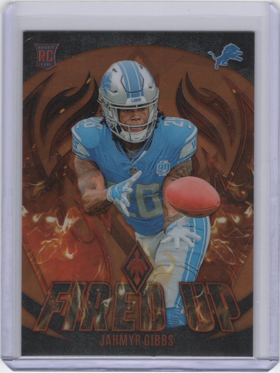 2023 Phoenix Football - JAHMYR GIBBS  Fired Up Orange /75 Rookie Card Insert 