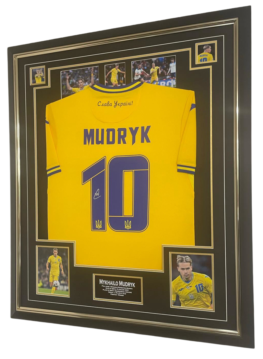 Maillot De Mykhailo Mudryk Signé Et Encadré – Collector Officiel, Certification Incluse