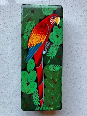 Signed St. Laurent Productions Handcrafted Wooden Parrot Box Storage Dad Gift