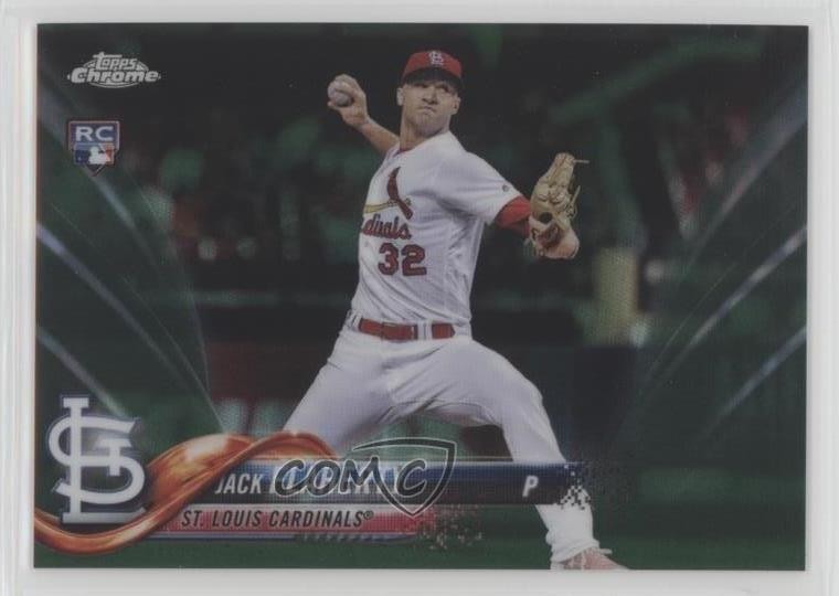 2018 Topps Chrome Green Refractor 15/99 Jack Flaherty #4 Rookie RC 2d9