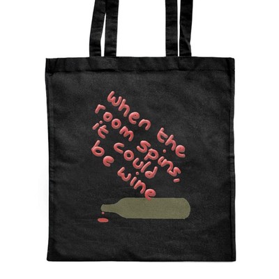 Shopper-Tasche 'Too Much Wine' klassisch schwarz (ZB00023931)