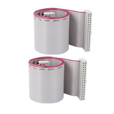 uxcell 2pcs 2.54mm 40-Pin Female to IDE PATA Flat Ribbon Cable Gray