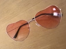 Herz Sonnenbrille Herzbrille rosa 60er 70er Hippie Retro Karneval Fasching