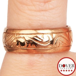 Estate 18K Yellow Gold Textured Band Ring 3.1 Grams NR