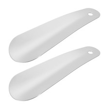 5in Shoe Horn, 2Pcs Metal Shoe Helper, Silver Tone