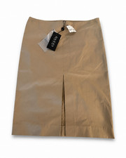 Gucci Cotton Twill Skirt Beige US 6 IT 42 NWT Side Zip Pencil Made Italy