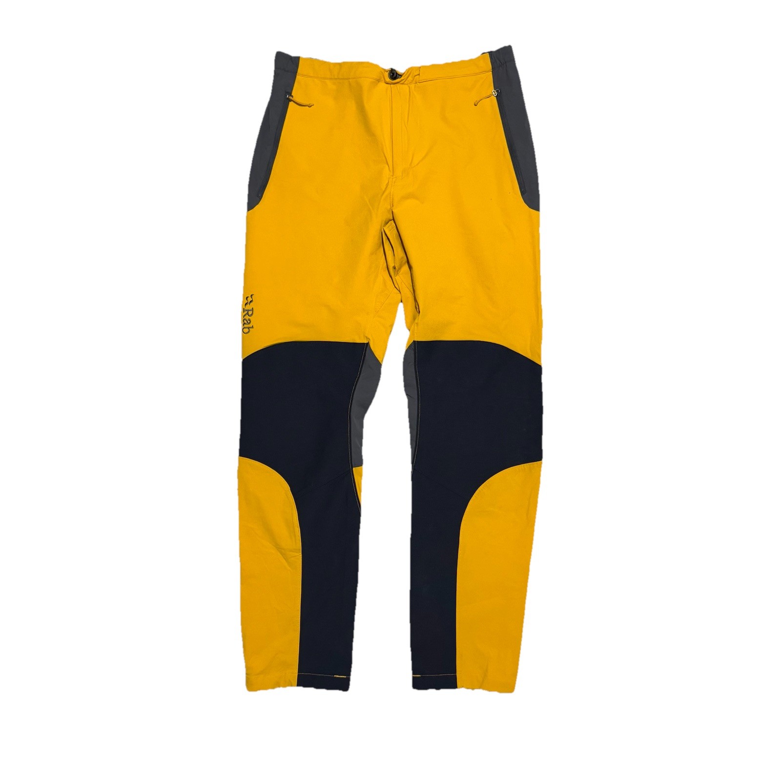 Pantalones de Trekking Rab Torque Shell Hombre Amarillo Mostaza Pantalones Elásticos 36” 31L