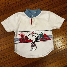 Vintage 80s Snoopy Toddler Peanuts Cartoon Hawaii T-Shirt Size 12 Months