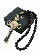 Catholic Car Rosary for Rearview Mirror - 40-Bead Rosary with 40 Beads - Black
