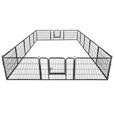 16 Panels Pet Dog Fence Playpen 32'' Height Exercise PlayPen with Door Outdoor