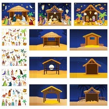 72 Pcs Christmas Nativity Stickers 8.27 x 5.71 Inches Make a Nativity Scene