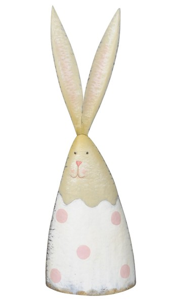 Dekorative Originelle Dekofigur Hase Als Hasendame Metall Bemalt-image