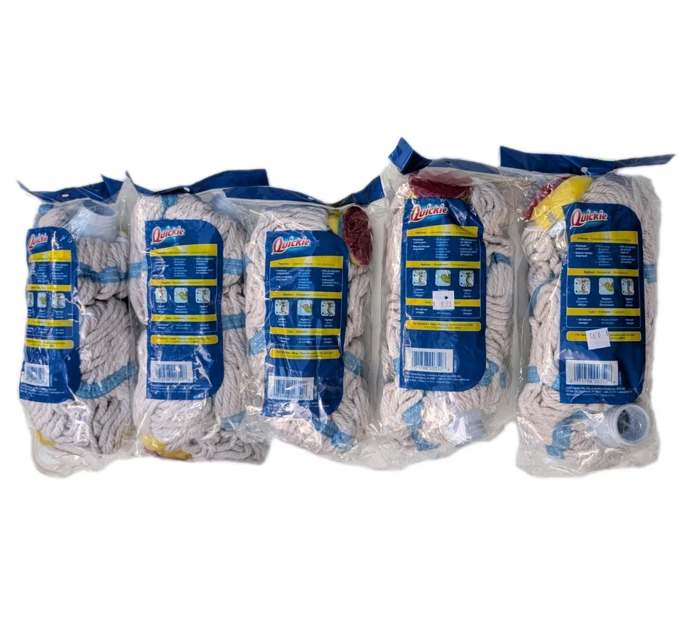 New! Five (5) Quickie Cotton Twist Mop Refills #0352 - 035 Series - Image 2 of 4