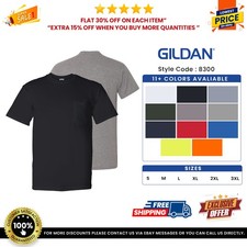 Gildan G830 Adult 50/50 Tshirt Pocket Short Sleeves Plain Blank DryBlend T-Shirt