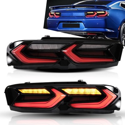 Paar VLAND Grau LED Rückleuchten für 2019-24 Chevrolet Camaro mit Gelb Blinker