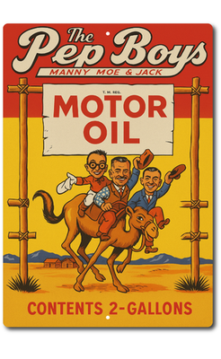 #ad Gas And Oil VINTAGE Look PEP BOYS SIGN GASOLINE STATION PUMP PLATE SERVICE $14.95