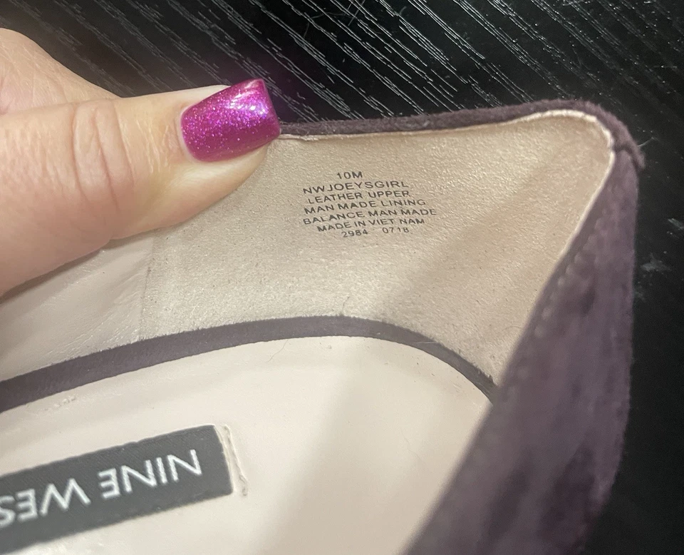 Zapatos de tacón de aguja Nine West de gamuza en color morado o granate Talla 10 Foto 3 de 4