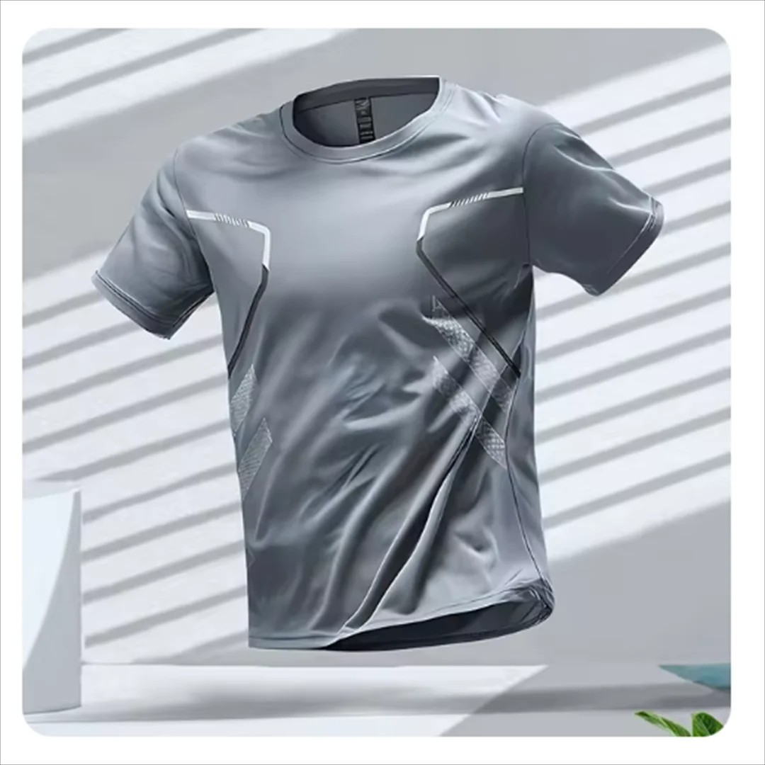 Men's Quick-Dry Running T-Shirt Breathable Active Sports Tee Short Sleeve