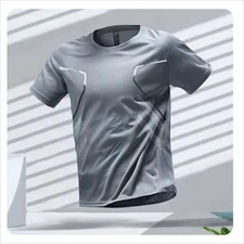 Men's Quick-Dry Running T-Shirt Breathable Active Sports Tee Short Sleeve