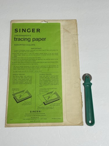 Vintage SINGER Carbon Tracing Paper with Original Tracing Wheel - Picture 3 of 17