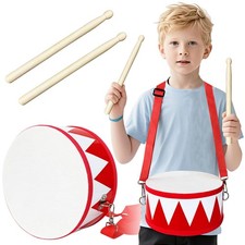 Wooden Kids Drum Set - Educational Musical Toy with Adjustable Strap